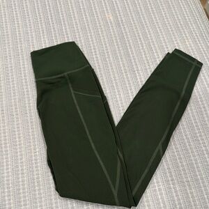 Alphalete Dark Green Surface laser cut leggings